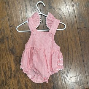 Red seersucker romper/ bubble 12 mo. Perfect for 4th of July/ Independence Day